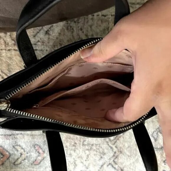 Kate Spade Connie Small Triple Gusset Satchel Top Handle Bag Black Leather EUC - Picture 9 of 14